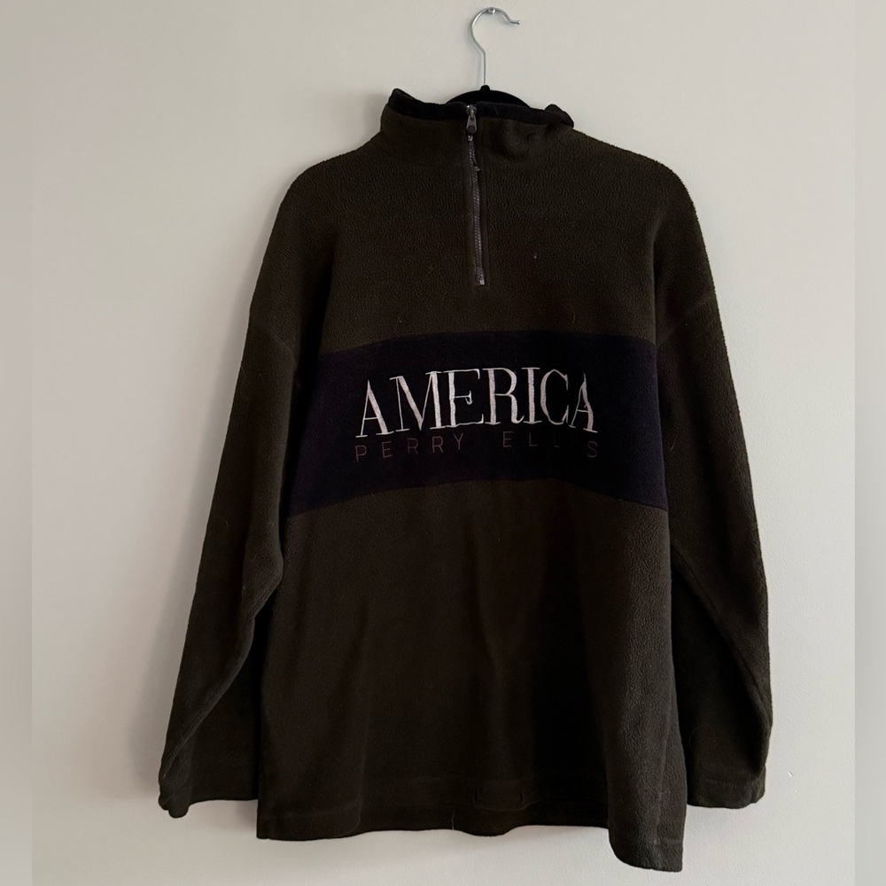 Perry Ellis America Men's Brown Zip-Up Sweater